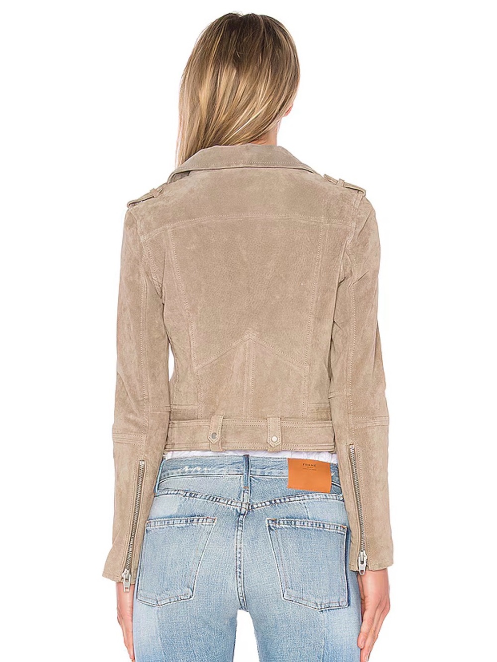 Blank NYC Taupe Suede Moto-Style Jacket - Picture 11 of 11